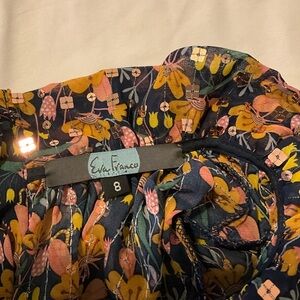 Eva Franco sample piece - sequin floral sheer top in size 8 - buttons down back